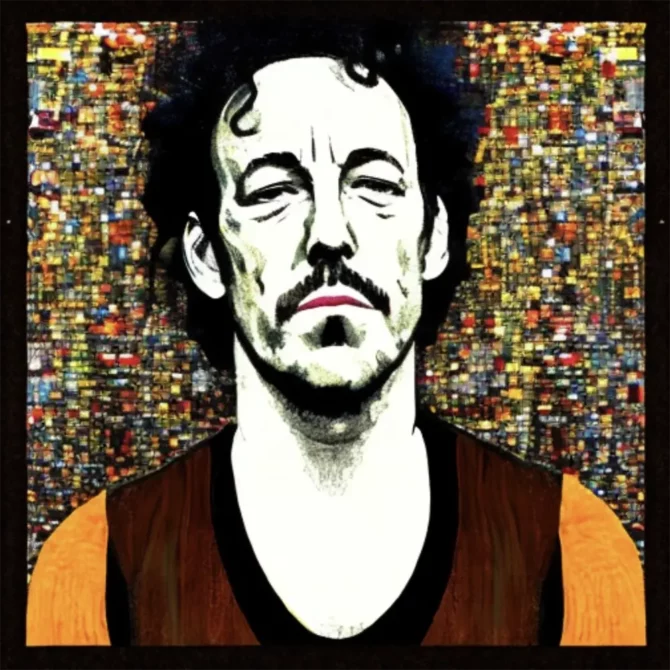 Bruce-Springsteen in the style of Gustav Klimt     30